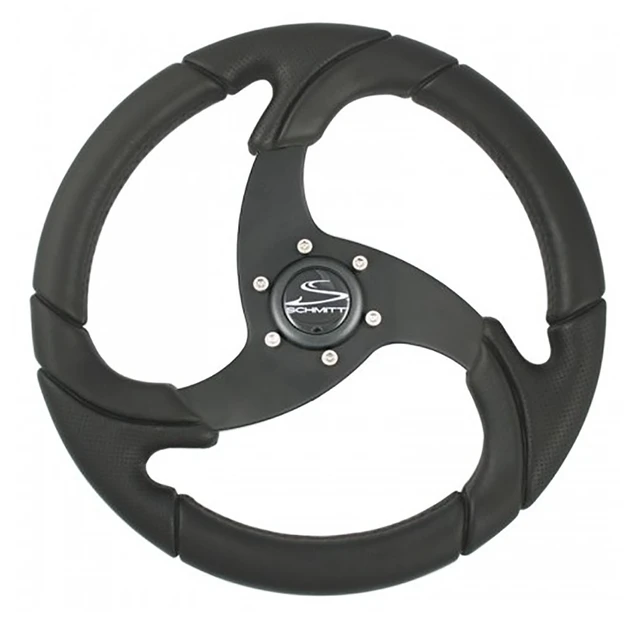 Alt view image 2 of 2 - Schmitt Marine Folletto 14.2" Wheel - Black Polished Polyurethane - 3/4" Tapered Shaft w/Black Center Cap