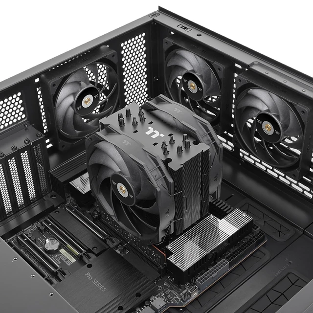 Alt view image 12 of 12 - THERMALTAKE FAN CL-P140-CA14BL-A WAIR CPU COOLER BLACK 2XFAN