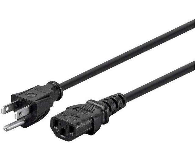 Alt view image 7 of 11 - Monoprice 3-Prong Power Cord - 1 Feet - Black (6 Pack) NEMA 5-15P to IEC 60320 C13, 18AWG, 10A, 125V, Works With Most Pcs, Monitors, Scanners, & Printers