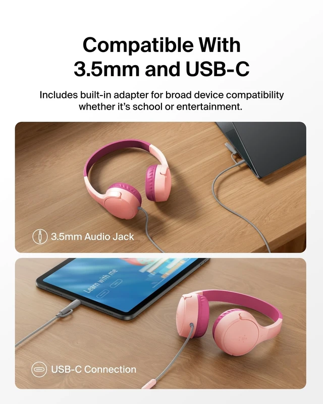 Alt view image 3 of 5 - Belkin SoundForm Mini Wired On-Ear Headphones For Kids