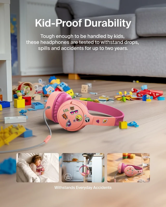 Alt view image 5 of 5 - Belkin SoundForm Mini Wired On-Ear Headphones For Kids