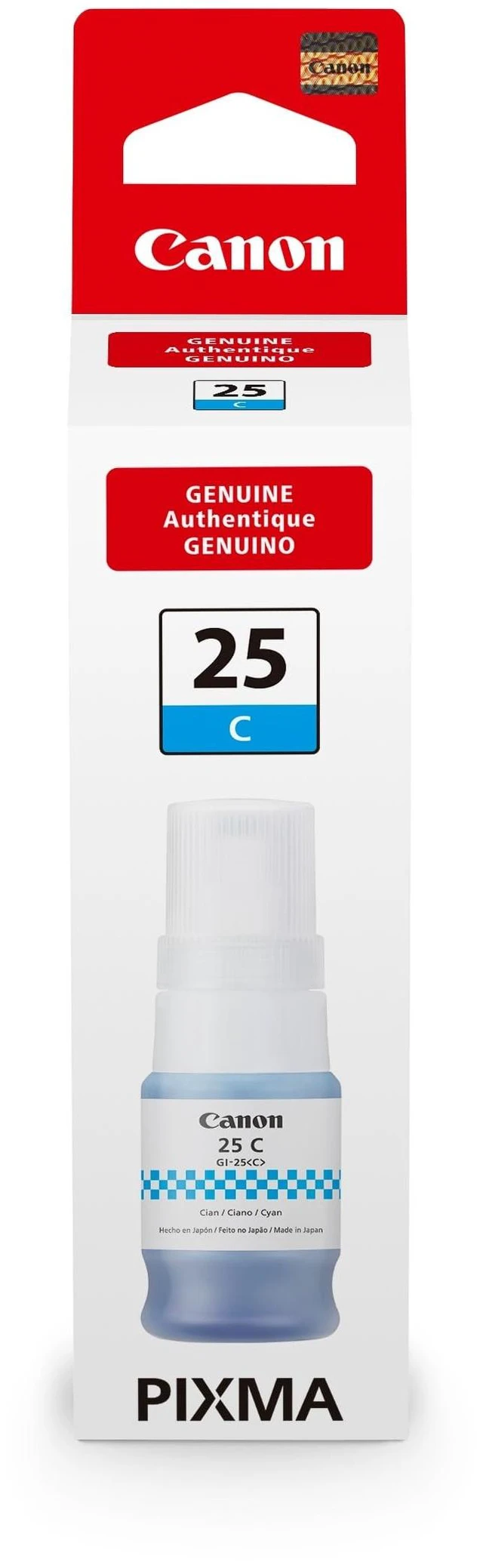 Alt view image 2 of 9 - Canon GI-25 Genuine Cyan Ink Bottle, Compatible with Megatank GX2020, and GX1020 Printers