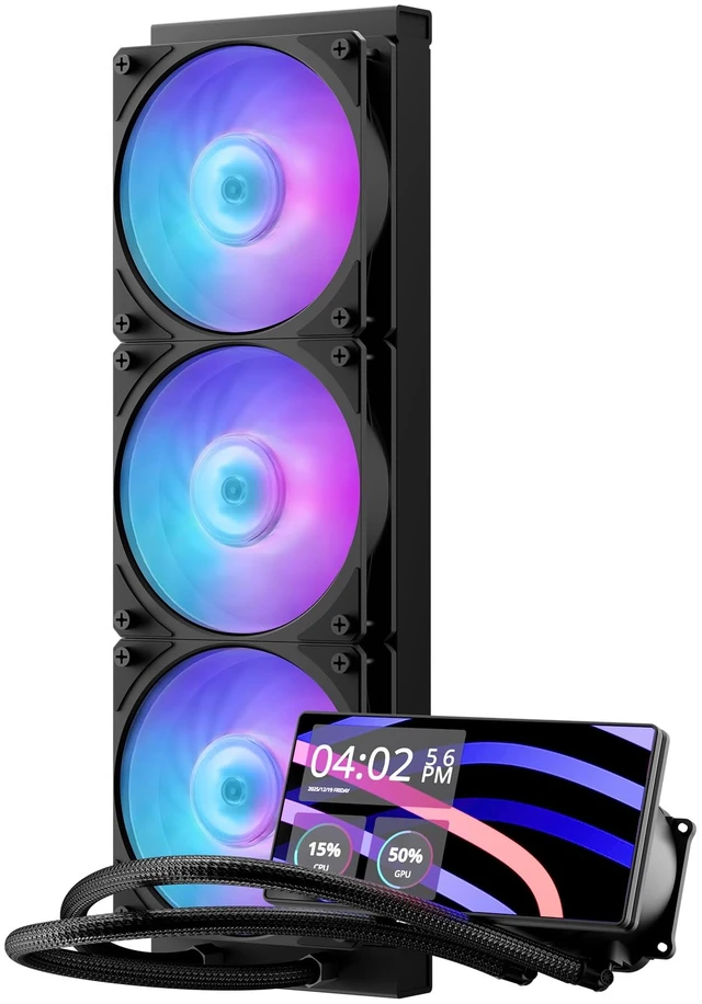 Main image of COOLER MASTER MASTERLIQUID CORE LCD 6 360 AIO LIQUID CPU COOLER, 6 LCD DISPLAY,