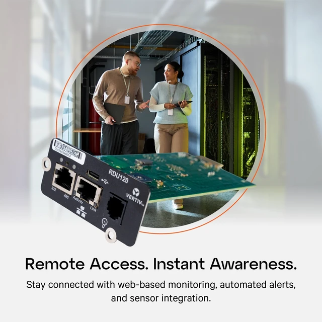 Alt view image 3 of 5 - Vertiv Liebert IntelliSlot RDU120 Network Communications Card