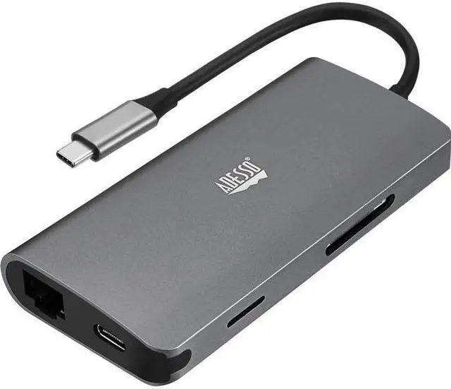 Alt view image 20 of 20 - Adesso 8-in-1 USB-C Multi-Port Docking Station TAA Compliant AUH4030
