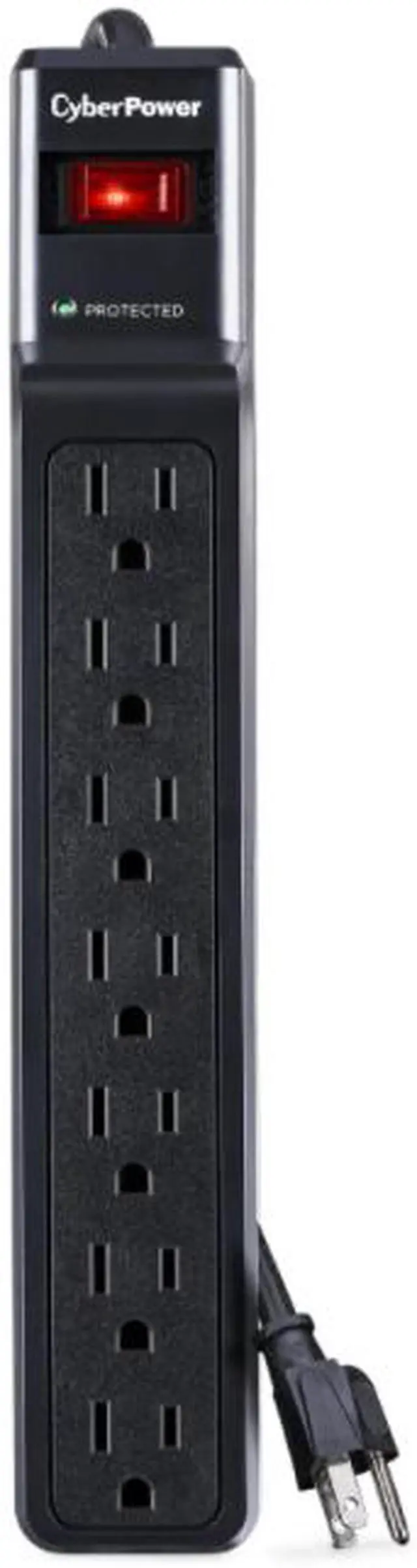 Alt view image 3 of 15 - CyberPower Systems USA CSB7012 CyberPower CSB7012 Essential 7-Outlets Surge Suppressor with 1500 Joules and 12FT Cord - 7 x NEMA 5-15R - 1500 J - 125 V AC Input
