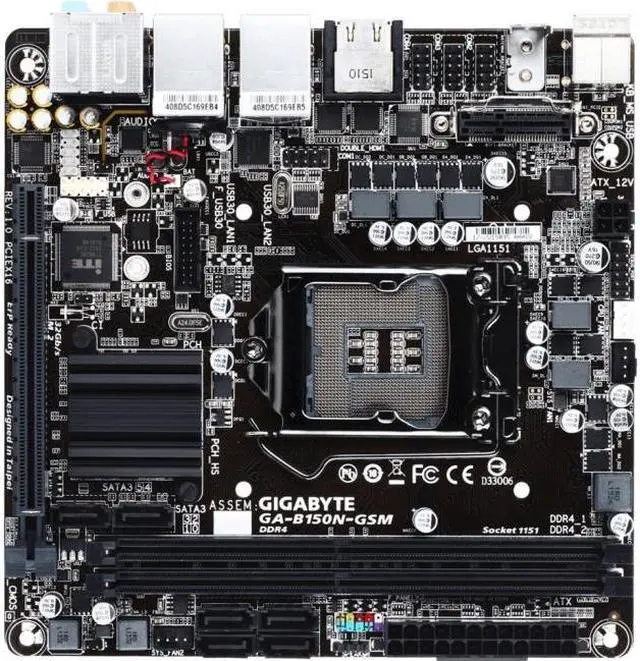 Alt view image 2 of 3 - Gigabyte Ultra Durable GA-B150N-GSM Desktop Motherboard - Intel B150 Chipset - Socket H4 LGA-1151