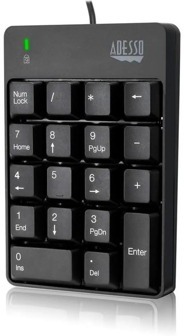 Alt view image 2 of 13 - Adesso AKB-601UB - USB Spill Resistant 18-Key Numeric Keypad