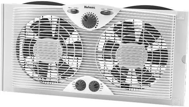 Alt view image 6 of 6 - Holmes HAWF2041 Dual Blade Window Fan with Comfort Control Thermostat, White