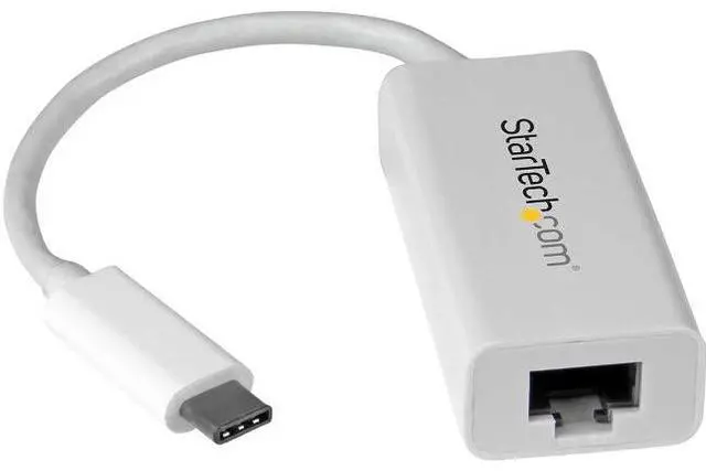 Main image of StarTech.com US1GC30W USB C to Gigabit Ethernet Adapter - White - USB 3.1 to RJ45 LAN Network Adapter - USB Type C to Ethernet (US1GC30W)