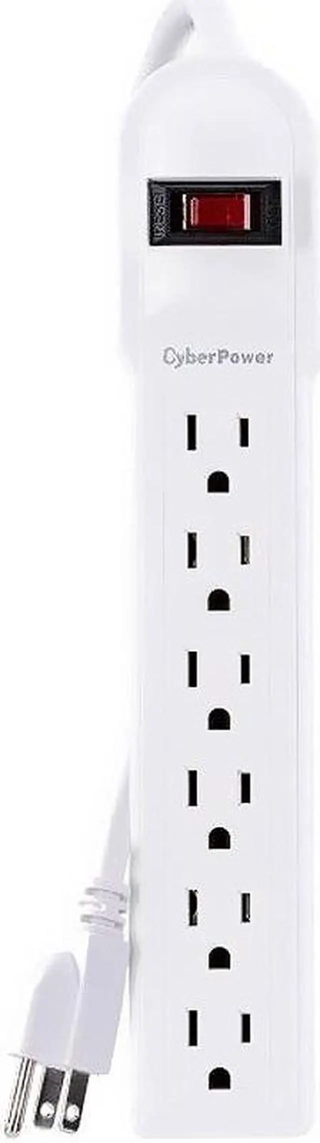 Alt view image 10 of 10 - CyberPower Essential CSB606W 6-Outlet Surge Suppressor Protector
