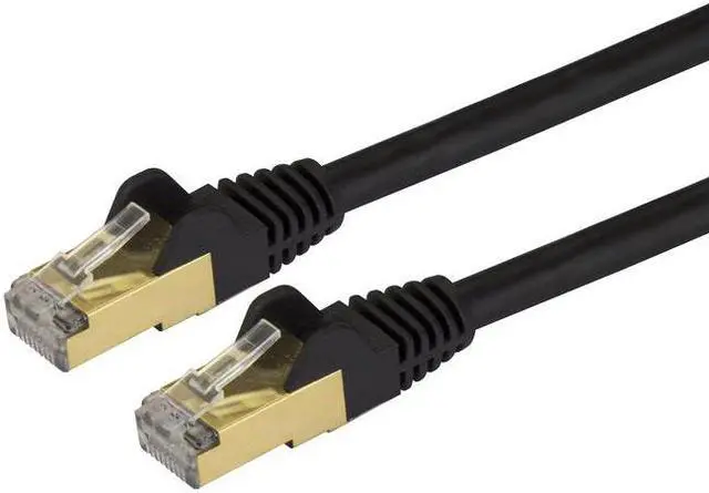 Alt view image 4 of 7 - StarTech C6ASPAT10BK StarTech.com 10 ft Cat6a Patch Cable - Shielded (STP) - Black - 10Gb Snagless Cat 6a Ethernet Patch Cable - Category 6a for Network Device, Hub, Switch, Router, Print Server,