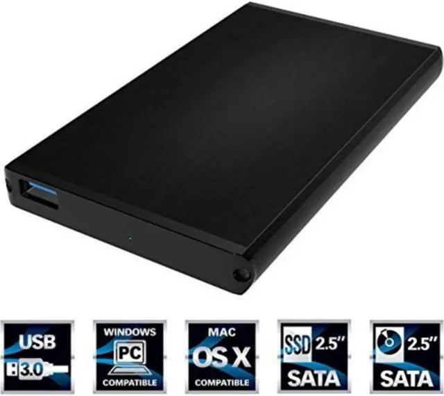 Alt view image 10 of 20 - Sabrent USB 3.0 to 2.5" SSD/SATA External Hard Drive Aluminum Enclosure, Black (EC-UK30)
