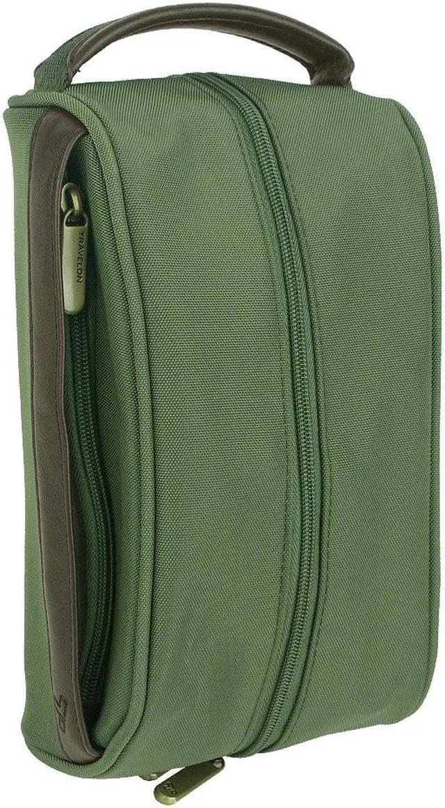Alt view image 8 of 16 - Travelon Classic Plus Top Zip Toiletry Kit Travel Accessory Bag Olive