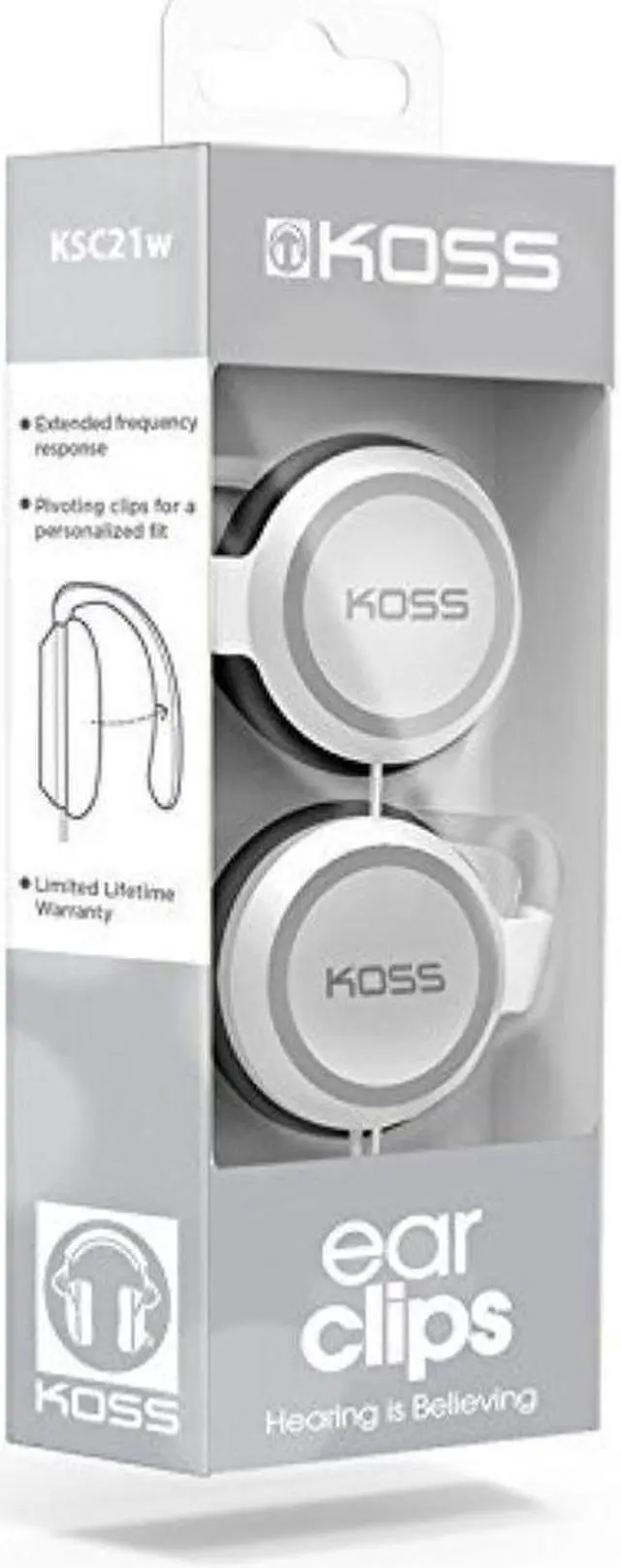 Alt view image 5 of 13 - Koss Ksc21 Ear Clip Wired headphones - White