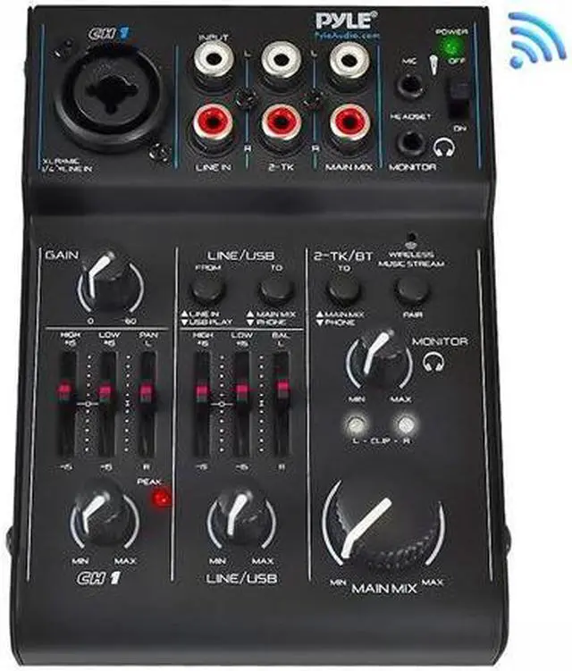 Alt view image 2 of 2 - Pyle PAD30MXUBT Bluetooth 3-Channel Mixer DJ Controller Audio Interface
