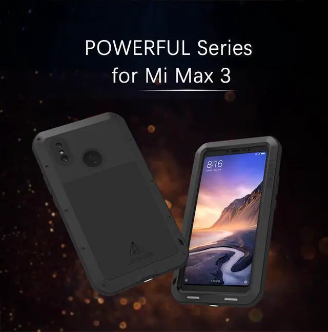Alt view image 3 of 7 - Love Mei Powerful Case For Xiaomi Mi Max 3 Premium Waterproof Shockproof Aluminum Case Cover for Xiaomi Max3 (Red)