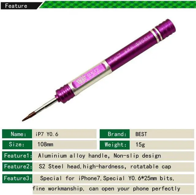 Alt view image 4 of 4 - High Quality Y 0.6 Tri wing Screwdriver Screw Driver Special For iPhone 7 & Plus Watch Repair Tool