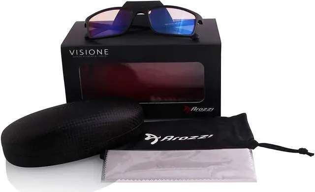 Alt view image 8 of 8 - Arozzi VX200 Visione Blue Light Blocking Gaming Glasses - Black