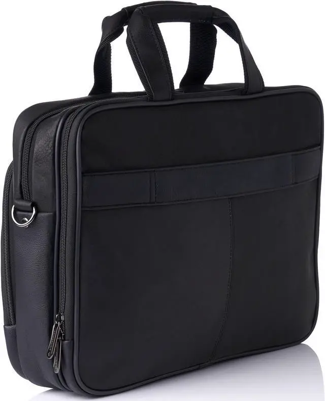 Alt view image 10 of 10 - Alpine Swiss Messenger Bag Leather 15.6 Laptop Briefcase Portfolio Business Case