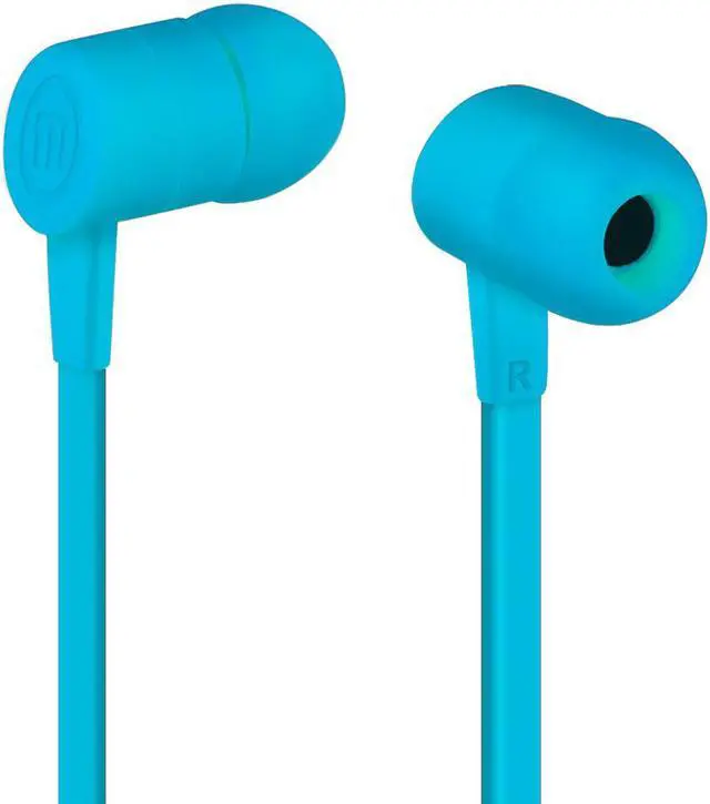 Alt view image 2 of 5 - Maxell Solid 2 Earphones with Built-in Microphone, Azure Blue