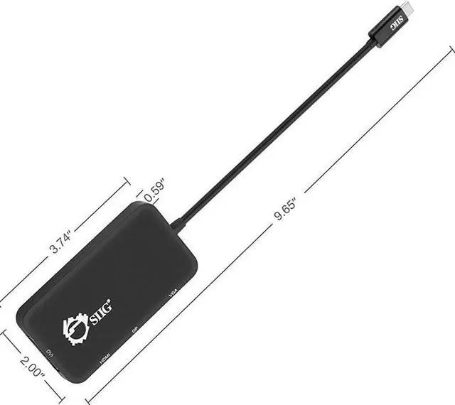 Alt view image 16 of 20 - Siig Usb-C To 4-In-1 Multiport Video Adapter - Dvi/Vga/Dp/Hdmi