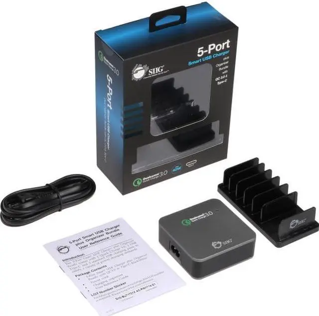Alt view image 2 of 11 - SIIG AC-PW1714-S1 5Port Smart USB Charger Blk