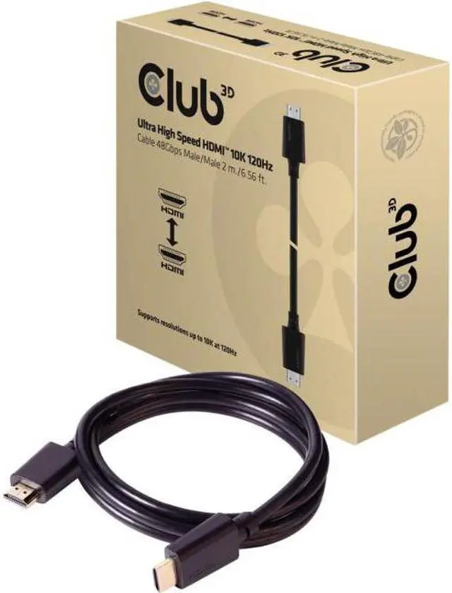 Alt view image 3 of 20 - Club3D CAC-1372 Ultra High Speed HDMI 10K 120Hz Cable 48Gbps Male/Male 2 m./6.56ft.