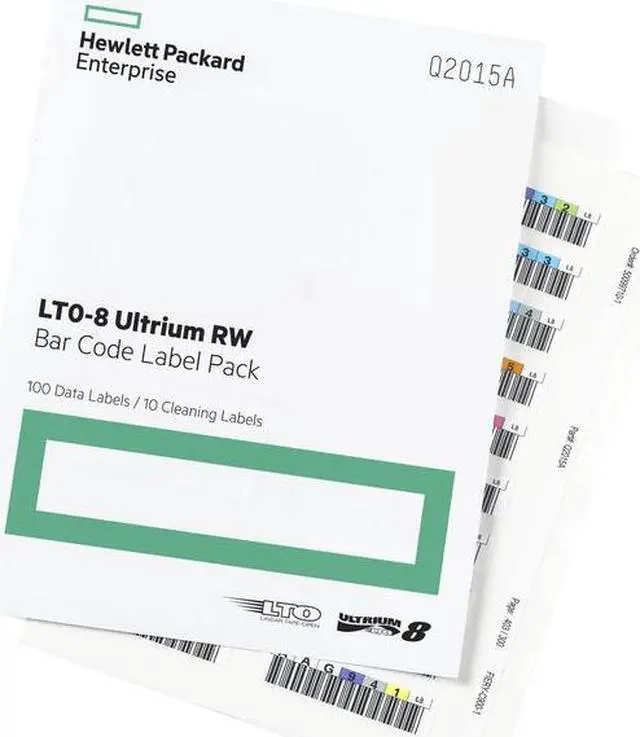 Alt view image 2 of 2 - HPE LTO-8 Ultrium RW Bar Code Label Pack Q2015A