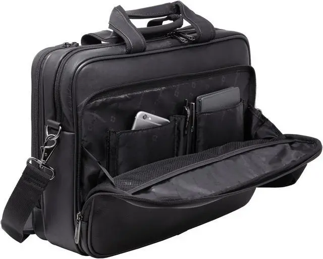 Alt view image 9 of 10 - Alpine Swiss Messenger Bag Leather 15.6 Laptop Briefcase Portfolio Business Case