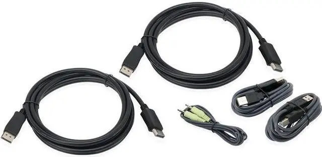 Alt view image 3 of 12 - IOGEAR G2L9203UTAA3 10 ft. Dual View DisplayPort, USB KVM Cable Kit with Audio (TAA)