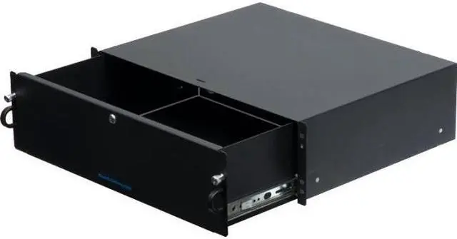 Alt view image 2 of 3 - RackSolutions 2U Lockable Rackmount Drawer - 14" Depth, High-Quality Ball Bearing Slides, 100 lbs Capacity, Cable Access Holes - Fits 2 & 4 Post Racks
