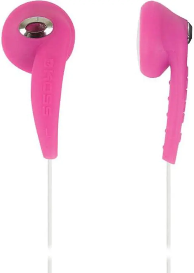 Alt view image 7 of 7 - Koss Ke10p Pink Stereo Earbuds Slim Contour Design Soft Rubber Body