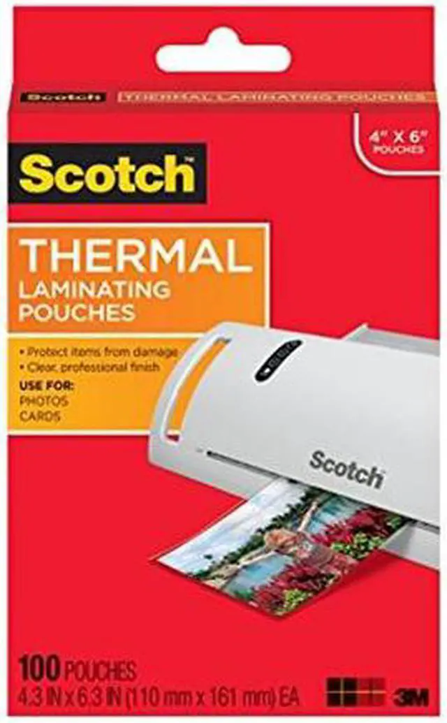 Alt view image 6 of 10 - Scotch Thermal Laminating Pouches, 4x6", 100 Pack - TP5900-100