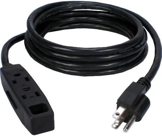 Alt view image 3 of 13 - QVS PC3PX-15 3 Outlets Power Strip 125V Input Voltage 15 ft. Cord Length