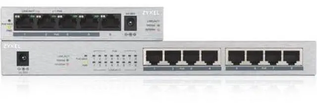 Alt view image 4 of 18 - ZYXEL 8-Port GbE Unmanaged PoE Switch - 8 Ports - Manageable - 2 Layer Supported - Twisted Pair - -