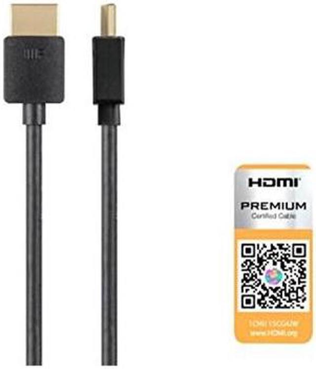Alt view image 15 of 15 - Monoprice HDMI Cable - 6 Feet - Black| Certified Premium, High Speed, 4K@60Hz, HDR, 18Gbps, 36AWG, YUV, 4:4:4, Compatible with UHD TV and More - Ultra Slim Series