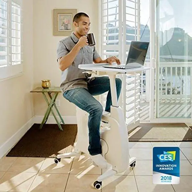 Alt view image 8 of 12 - Flexispot Exercise Bike Home Office Standing Desk Bike - Deskcise Pro - 2018 CES Innovation Awards