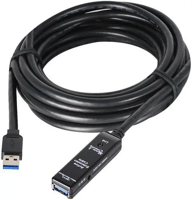 Alt view image 7 of 13 - SIIG JU-CB0811-S1 Black USB 3.0 Active Repeater Cable w/ Power adapter