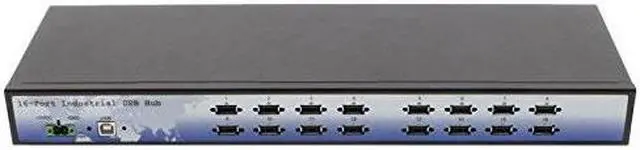 Alt view image 2 of 3 - Coolgear Industrial 16-Port Rack Mount USB 2.0 Hub w/ Internal Power Supply