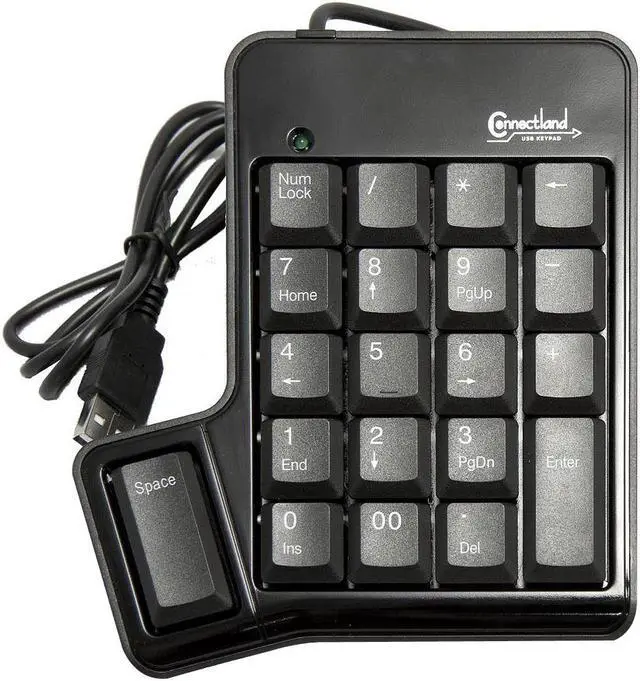 Alt view image 2 of 5 - SYBA Wired USB 2.0 Numeric Keypad 18 Keys for Notebook Laptops - CL-USB-NUMSPC