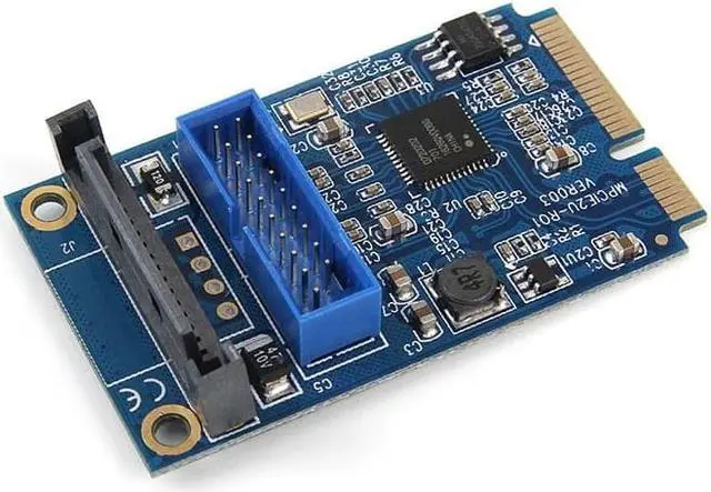Alt view image 3 of 6 - MINI PCI-E to USB3.0 Adapter Card Mini PCIE to 20Pin/19Pin Expansion Card