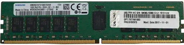 Alt view image 11 of 16 - Lenovo 7X77A01303 Truddr4 - Ddr4 - 16 Gb - Dimm 288-Pin - 2666 Mhz / Pc4-21300 - 1.2 V - Registered - Ecc - For Thinksystem Sd530, Sn850, Sr530, Sr550, Sr570, Sr590, Sr650, Sr850, Sr860, Sr950, St550