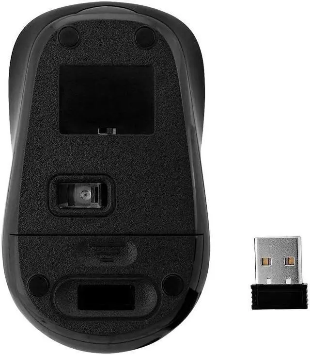 Alt view image 4 of 11 - V7 MW100-1E Black 4 Buttons Tilt Wheel USB RF Wireless Optical 1600 dpi 1600 DPI Ambidextrous Mouse