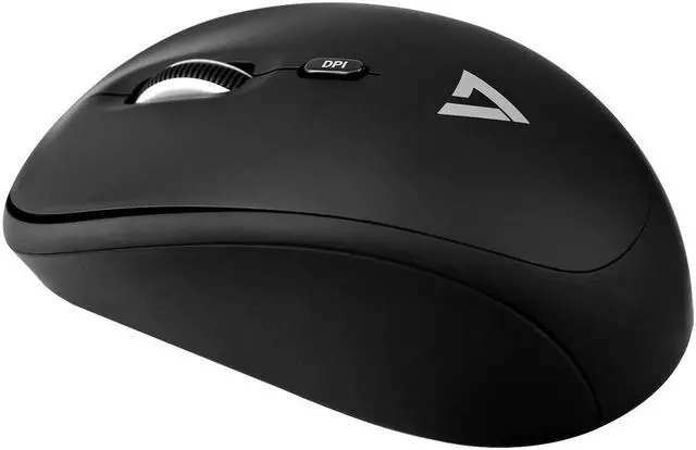 Alt view image 2 of 11 - V7 MW100-1E Black 4 Buttons Tilt Wheel USB RF Wireless Optical 1600 dpi 1600 DPI Ambidextrous Mouse