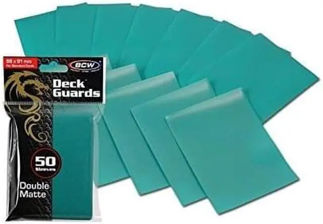Alt view image 4 of 6 - BCW Deck Guards Double Matte Card Sleeves - Teal, 50-Count (Standard)