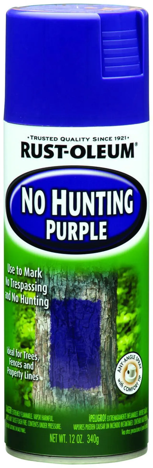 Alt view image 2 of 3 - Rust-Oleum No Hunting Purple 12 Oz. Flat Spray Paint, Purple 270970