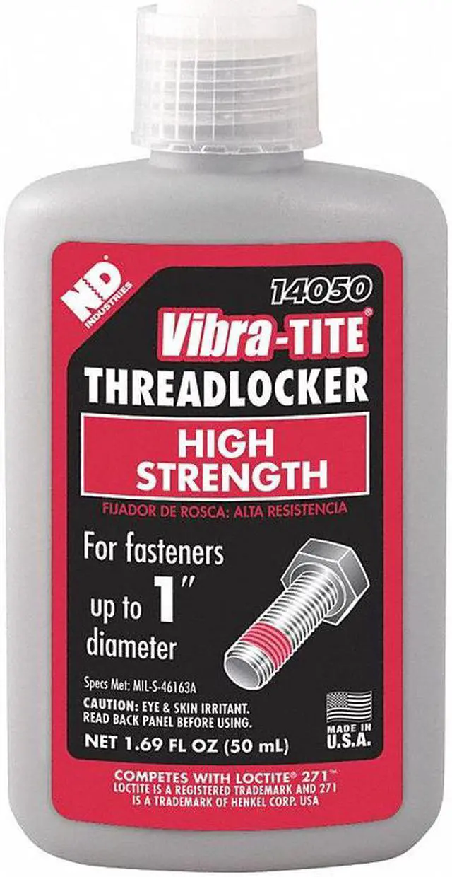 Main image of Vibra-tite 140 Series High-Strength Threadlocker, Red Liquid, 50mL Bottle 14050