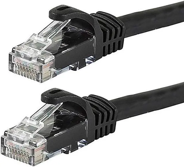 Alt view image 4 of 10 - Monoprice Cat6 Ethernet Patch Cable - 5 Feet - Black | Network Internet Cord - RJ45, Stranded, 550Mhz, UTP, Pure Bare Copper Wire, 24AWG - Flexboot Series
