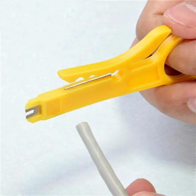 Alt view image 3 of 4 - RJ45 RJ11 Cat5e Cat6 WIRE STRIPPING KNIFE stripper for round/flat Telephone  Monitor  Network cable module Crimping Tool